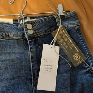 Risen Jeans High Rise Double Button Wide Leg